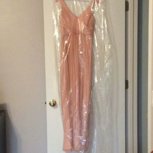 J Crew Pale Pink chiffon gown